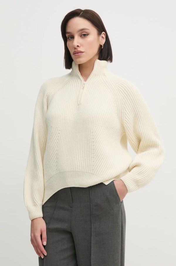 Lacoste Vuneni pulover Lacoste za žene, boja: bež, topli, AF2528
