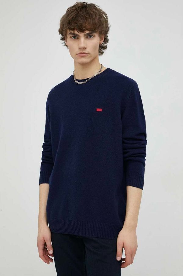 Levi's Vuneni pulover Levi's za muškarce, boja: tamno plava