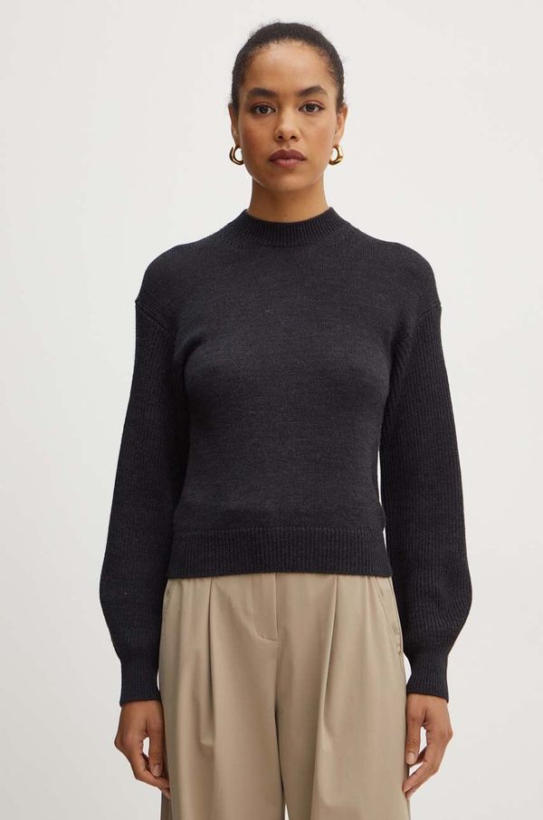 Max Mara Leisure Vuneni pulover Max Mara Leisure za žene, boja: siva, lagani, 2426366198600