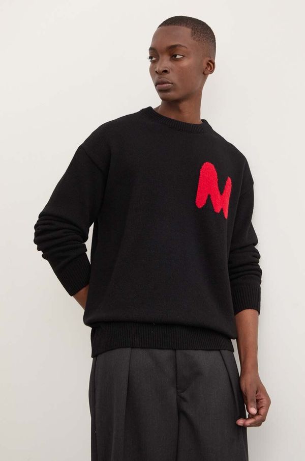 MSGM Vuneni pulover MSGM za muškarce, boja: crna, lagani, 3740MM219S.247569