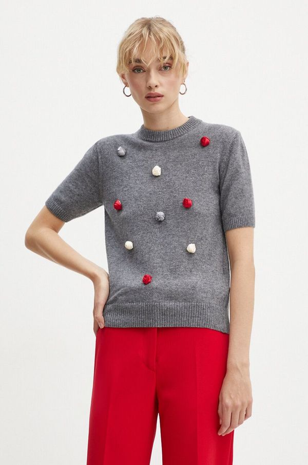 MSGM Vuneni pulover MSGM za žene, boja: siva, lagani, 3741MDM226.247786