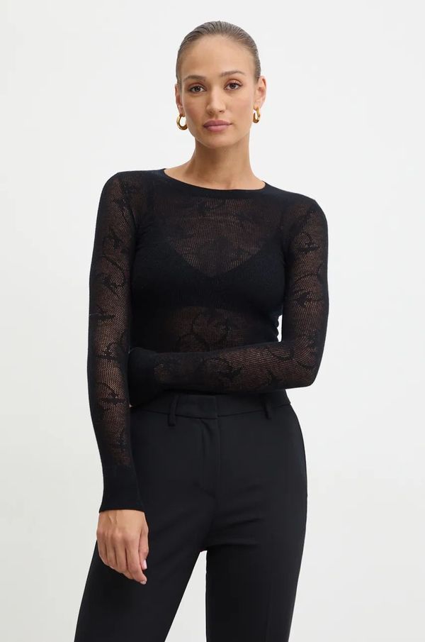 Pinko Vuneni pulover Pinko za žene, boja: crna, lagani, 104006 A224