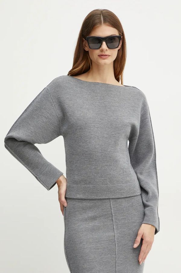 Pinko Vuneni pulover Pinko za žene, boja: siva, 103947 A221