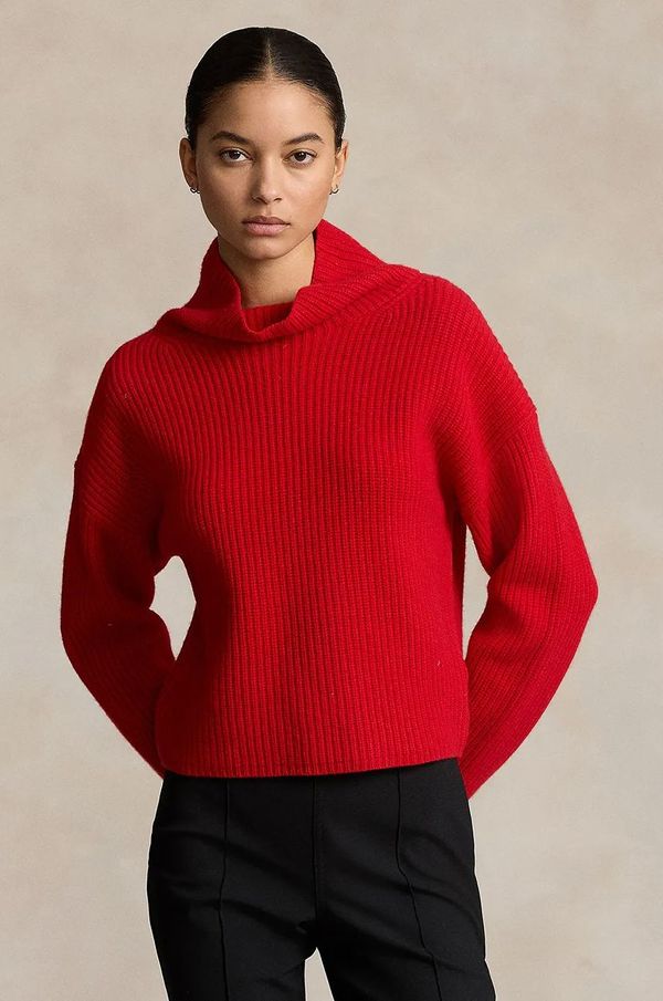 Polo Ralph Lauren Vuneni pulover Polo Ralph Lauren za žene, boja: crvena, topli, s dolčevitom, 211910459