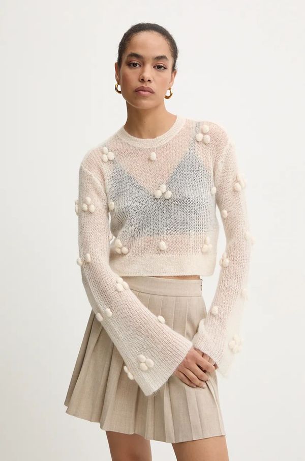 Rotate Vuneni pulover Rotate Light Knit Ls Sweater za žene, boja: bež, lagani, 112999857
