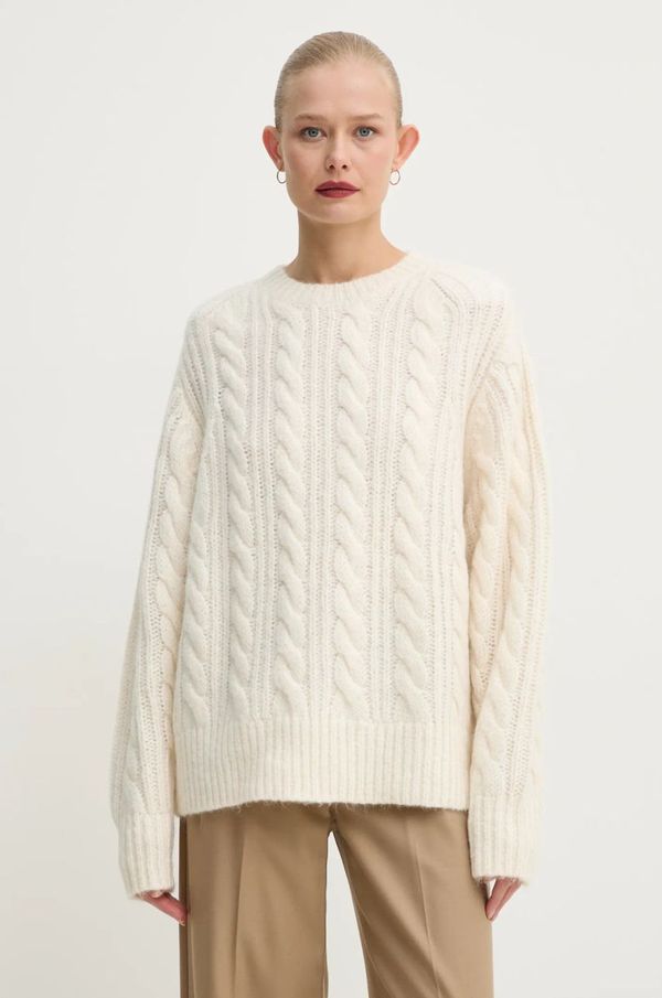 Stand Studio Vuneni pulover Stand Studio Ina Sweater za žene, boja: bež, topli, 66362-8713
