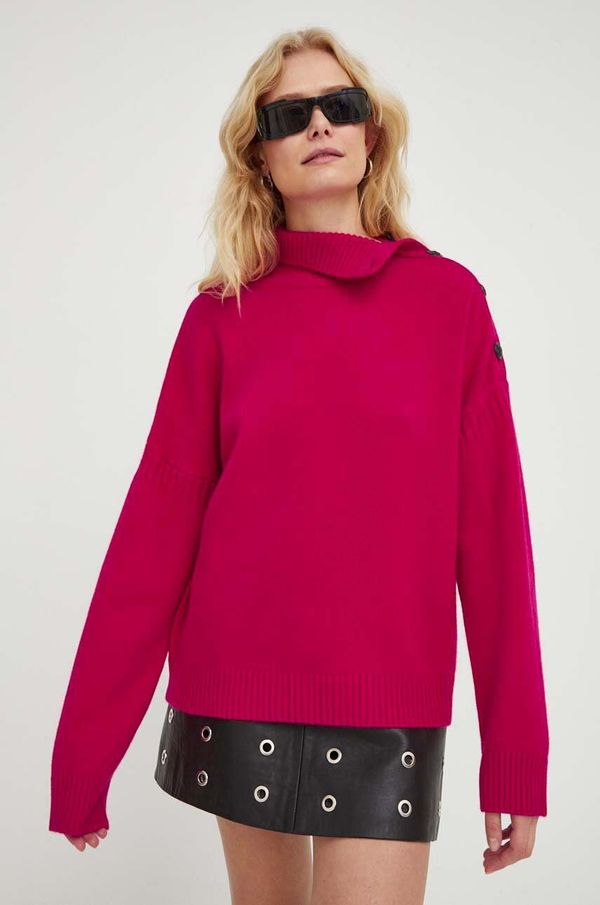 The Kooples Vuneni pulover The Kooples za žene, boja: ružičasta, s poludolčevitom