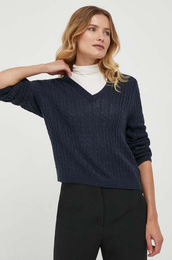 Tommy Hilfiger Vuneni pulover Tommy Hilfiger za žene, boja: tamno plava, lagani