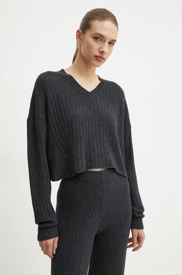 Twinset Vuneni pulover Twinset za žene, boja: siva, lagani, 242TT3360
