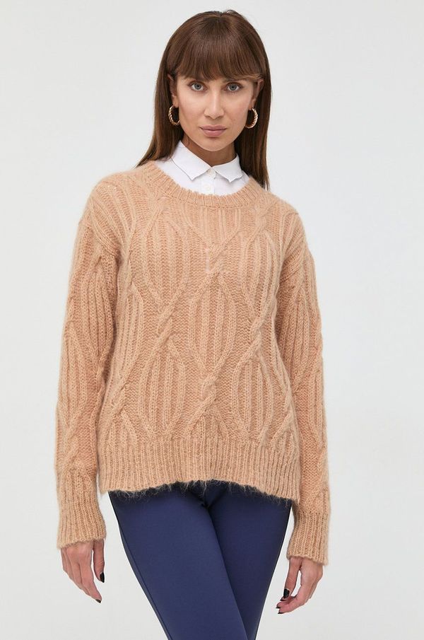 Twinset Vuneni pulover Twinset za žene, boja: smeđa, lagani