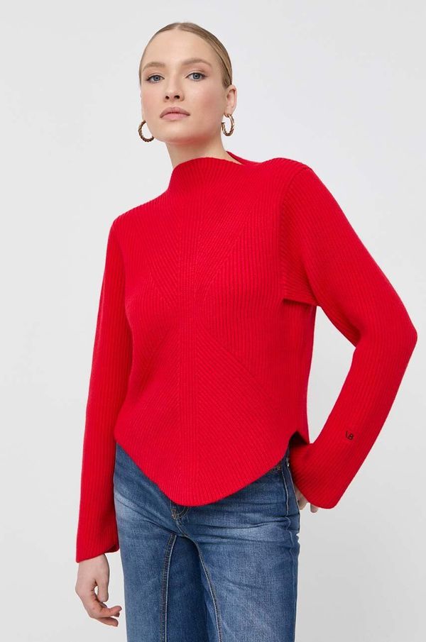Victoria Beckham Vuneni pulover Victoria Beckham za žene, boja: crvena