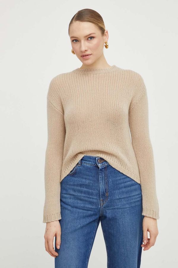 Weekend Max Mara Vuneni pulover Weekend Max Mara za žene, boja: bež