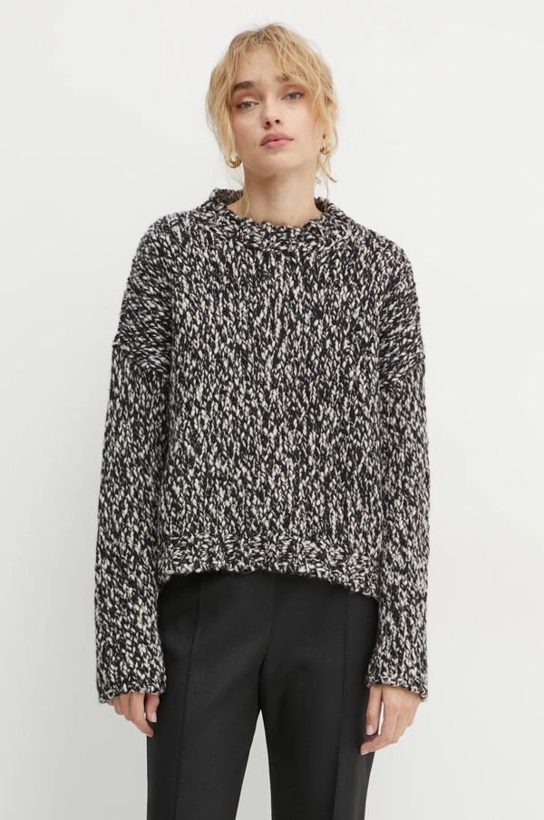 Weekend Max Mara Vuneni pulover Weekend Max Mara za žene, boja: crna, topli, 2425366062600