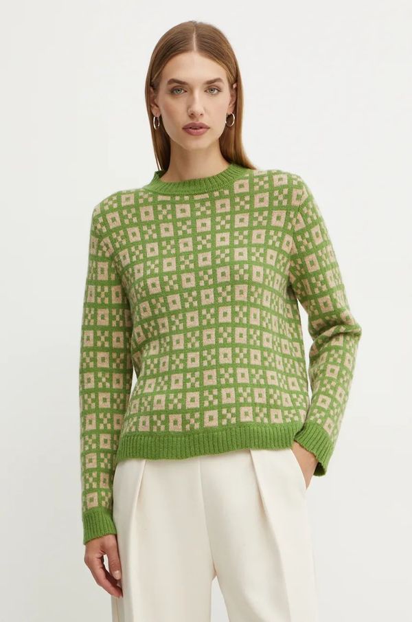Weekend Max Mara Vuneni pulover Weekend Max Mara za žene, boja: zelena, lagani, 2425366232600