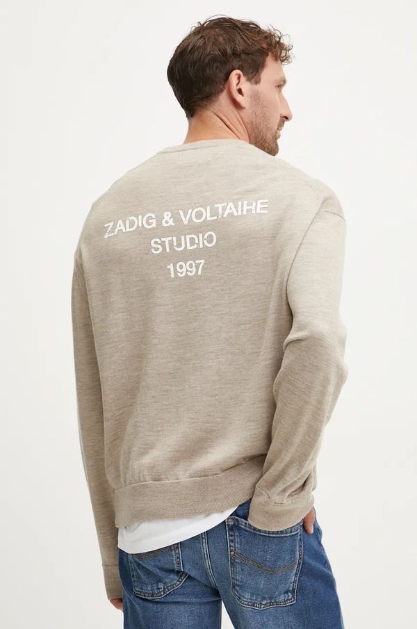 Zadig&Voltaire Vuneni pulover ZADIG&VOLTAIRE za muškarce, boja: bež, lagani, KMSW00713