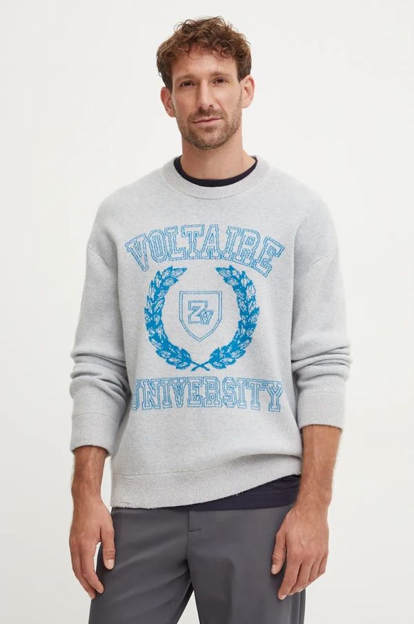 Zadig&Voltaire Vuneni pulover ZADIG&VOLTAIRE za muškarce, boja: siva, KMSW00715