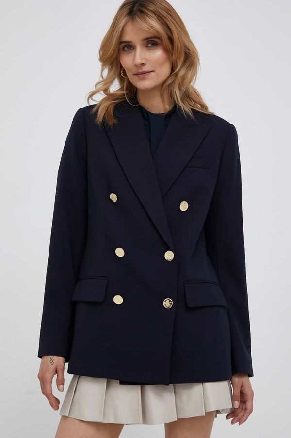 Lauren Ralph Lauren Vuneni sako Lauren Ralph Lauren boja: tamno plava, dvoredno zakopčavanje, bez uzorka
