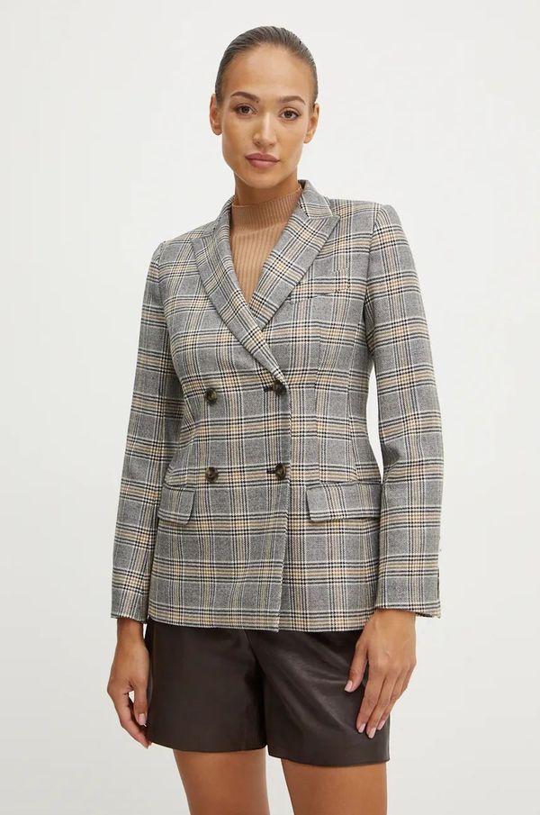 Weekend Max Mara Vuneni sako Weekend Max Mara boja: crna, dvoredno zakopčavanje, s uzorkom, 2425046052600