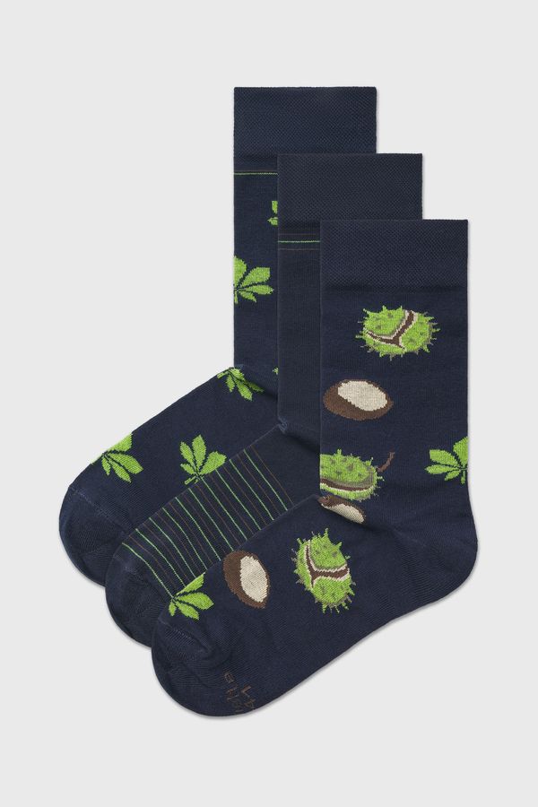Cornette 3PACK Čarape Autumn visoke