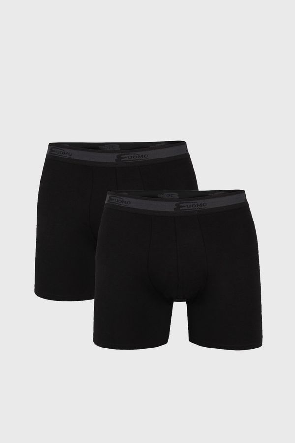 COTONELLA 2 PACK crnih bokserica s dužim nogavicama UOMO