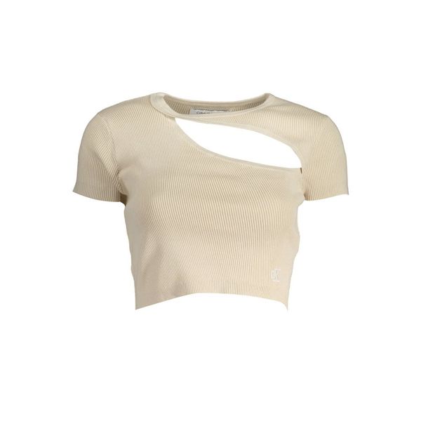 Calvin Klein CALVIN KLEIN BEIGE WOMEN'S SHORT SLEEVE T-SHIRT