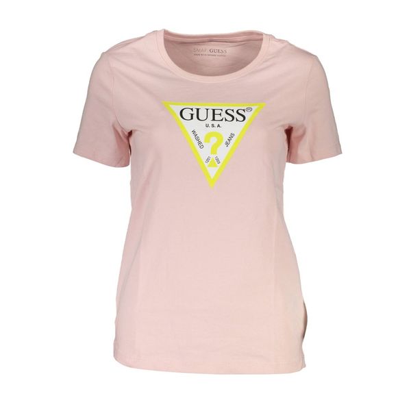 Guess GUESS JEANS WOMEN'S SHORT SLEEVE T-SHIRT PINK