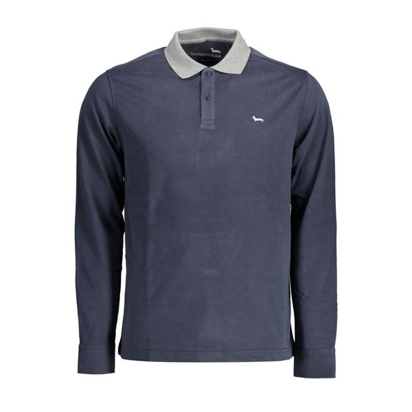 Harmont and Blaine HARMONT &amp; BLAINE MEN'S BLUE LONG SLEEVE POLO SHIRT