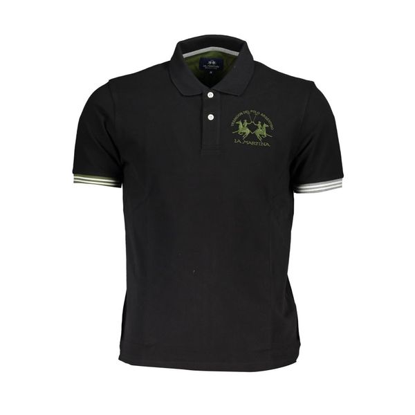 La Martina LA MARTINA MEN'S BLACK SHORT SLEEVED POLO SHIRT