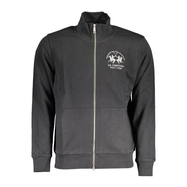 La Martina LA MARTINA MEN'S BLACK ZIPPED SWEATSHIRT