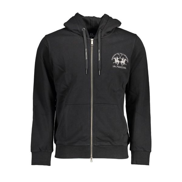 La Martina LA MARTINA MEN'S BLACK ZIPPED SWEATSHIRT