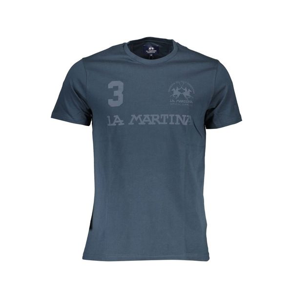 La Martina LA MARTINA MEN'S BLUE SHORT SLEEVE T-SHIRT