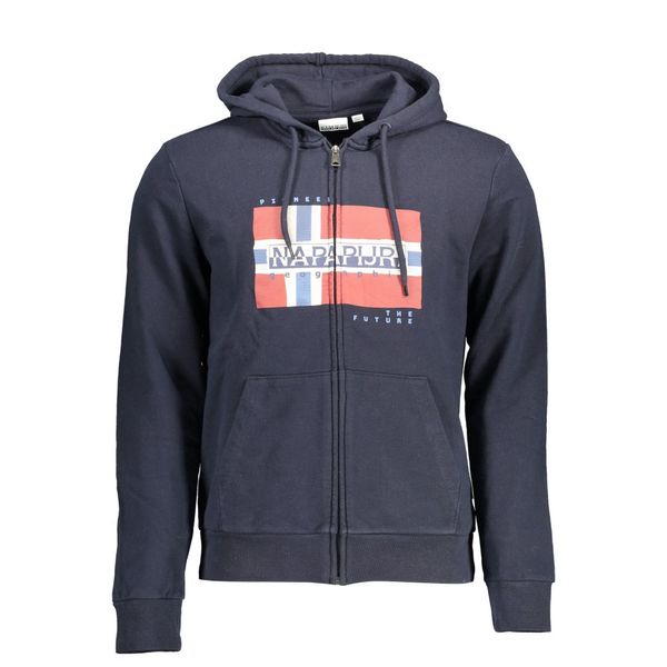 Napapijri NAPAPIJRI MEN'S BLUE SWEATSHIRT WITH ZIP
