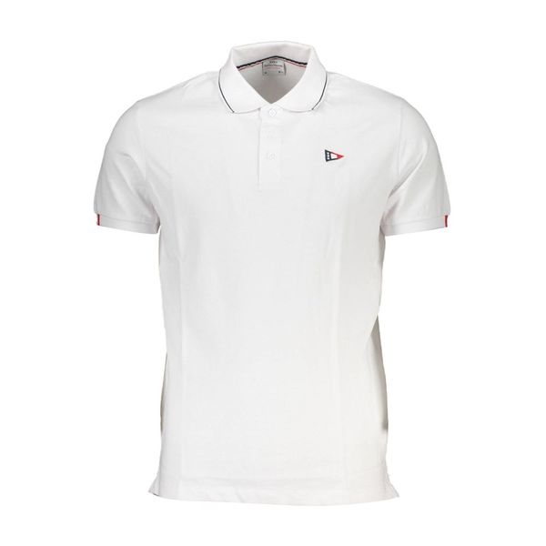 Scuola Nautica Italiana NAUTICAL SCHOOL WHITE MEN'S SHORT SLEEVED POLO SHIRT
