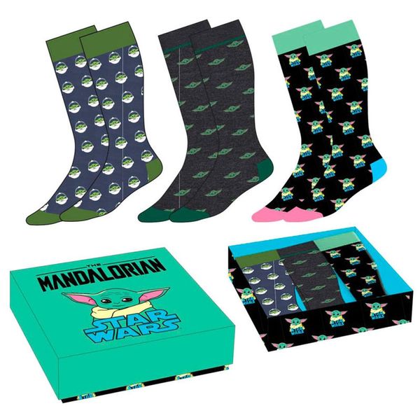 Star Wars Star Wars The Mandalorian Yoda Child set od 3 para čarape / 40-46