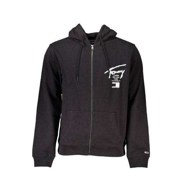 Tommy Hilfiger TOMMY HILFIGER MEN'S BLACK ZIPPED SWEATSHIRT