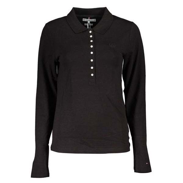 Tommy Hilfiger TOMMY HILFIGER WOMEN'S LONG SLEEVE POLO SHIRT BLACK