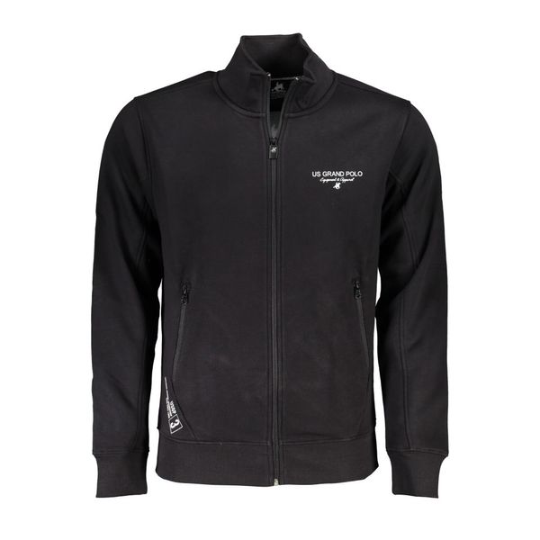 U.S. Grand Polo Club US GRAND POLO MEN'S BLACK ZIP SWEATSHIRT