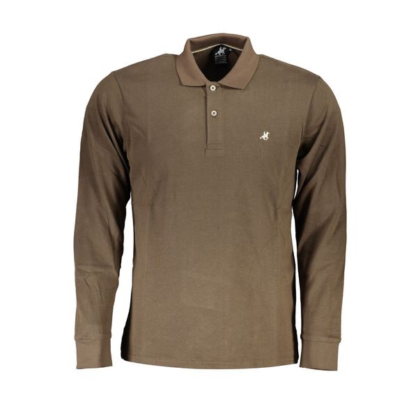 U.S. Grand Polo Club US GRAND POLO MEN'S LONG SLEEVED POLO SHIRT BROWN