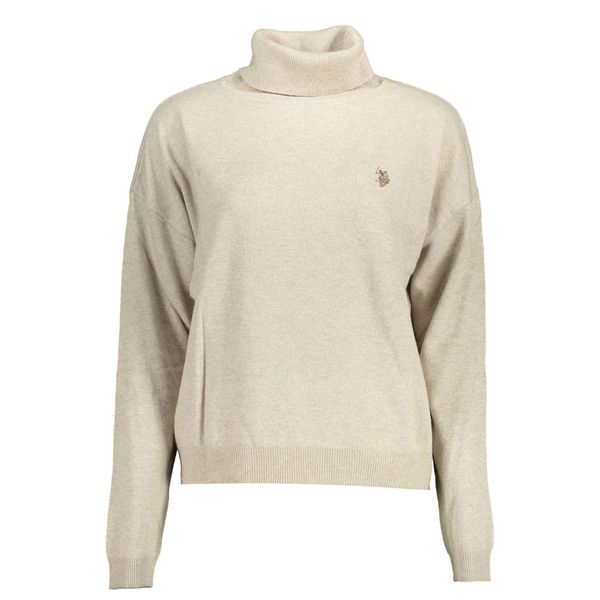 U.S. POLO ASSN. US WOMEN'S BEIGE TURTLENECK POLO SHIRT