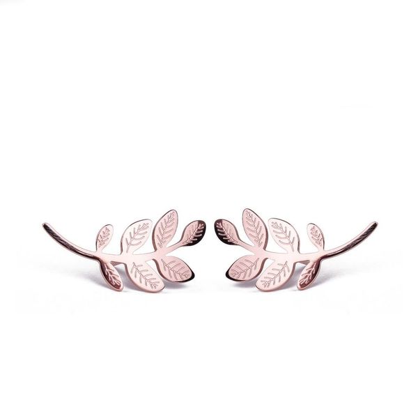Vuch Vuch ženske naušnice Leaves Rose Gold