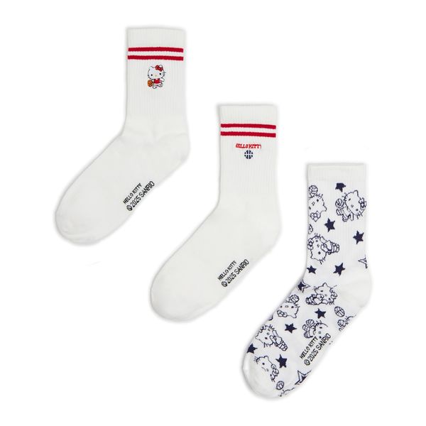 Cropp Cropp - 3-paket čarapa Hello Kitty - bijela