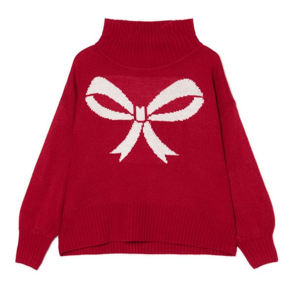 Cropp Cropp - Božićni pulover - crvena
