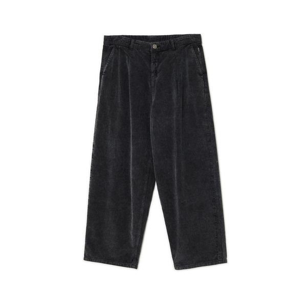 Cropp Cropp - Chino hlače od rebrastog baršuna - tamnosivo