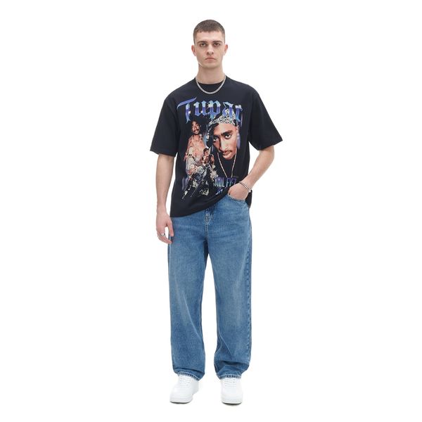 Cropp Cropp - Crna majica kratkih rukava s printom Tupac - crno