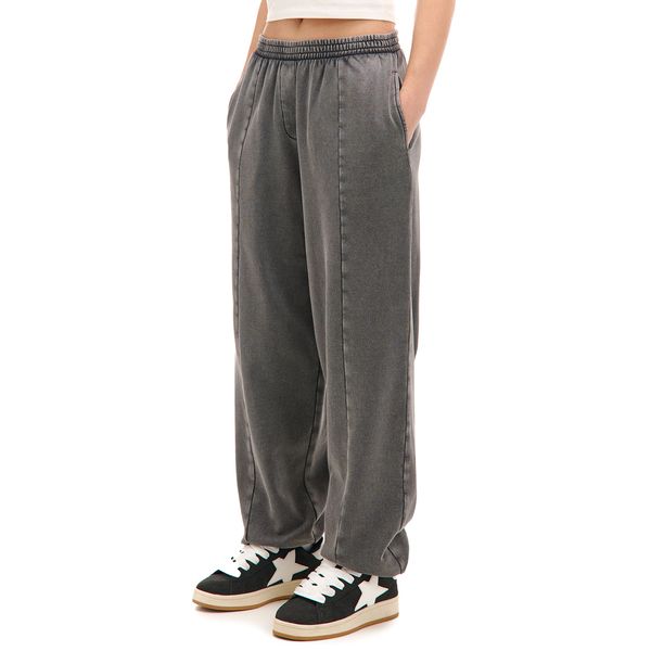Cropp Cropp - Jogger hlače s ukrasnim šavovima - tamnosivo