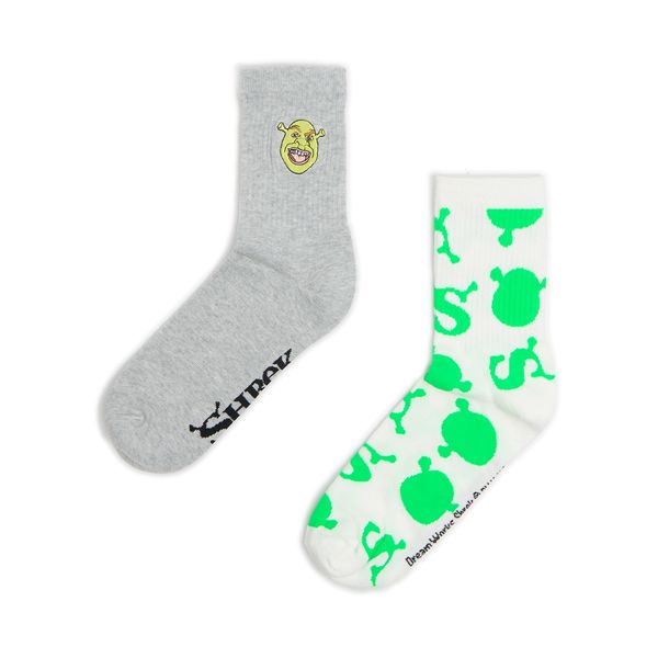 Cropp Cropp - Komplet od 2 para čarapa Shrek - svijetlo siva