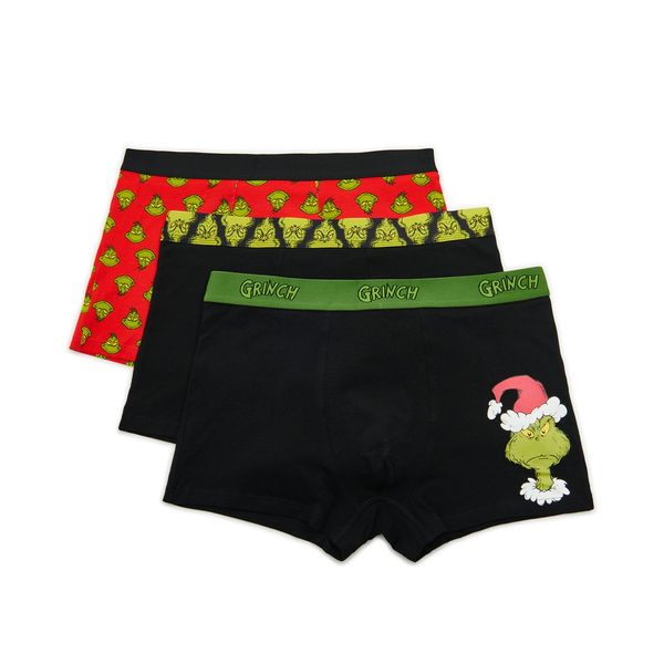 Cropp Cropp - Komplet od 3 para božićnih bokserica Grinch - crno
