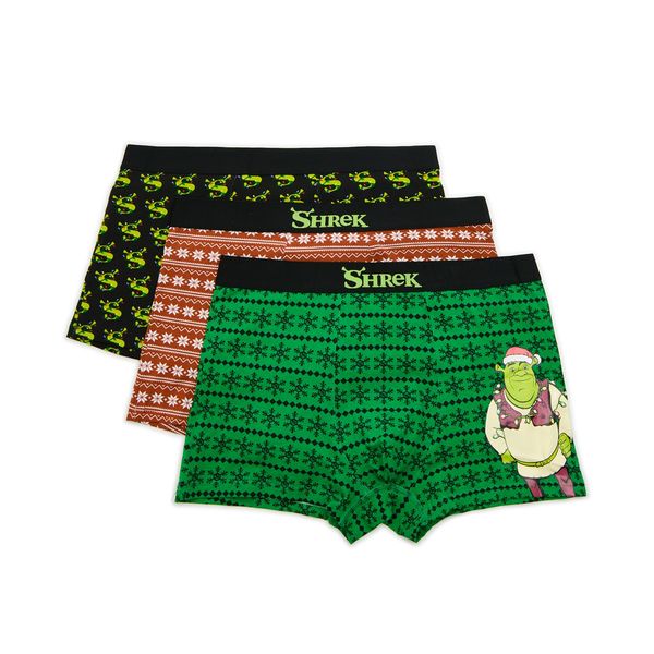 Cropp Cropp - Komplet od 3 para božićnih bokserica Shrek - crvena