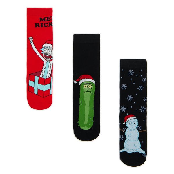 Cropp Cropp - Komplet od 3 para božićnih čarapa Rick and Morty - crno