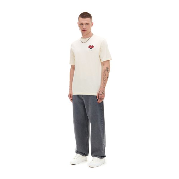 Cropp Cropp - Majica kratkih rukava s printom - krem